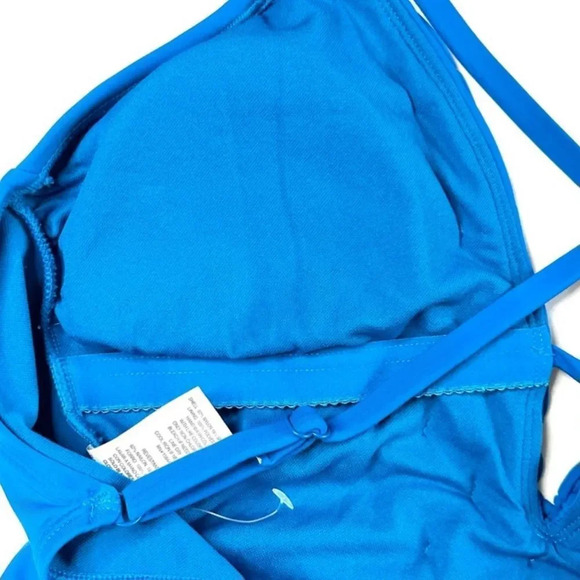 Christina NWT turquoise blue Crochet Front One piece woman swimsuit Size Large - Picture 6 of 10